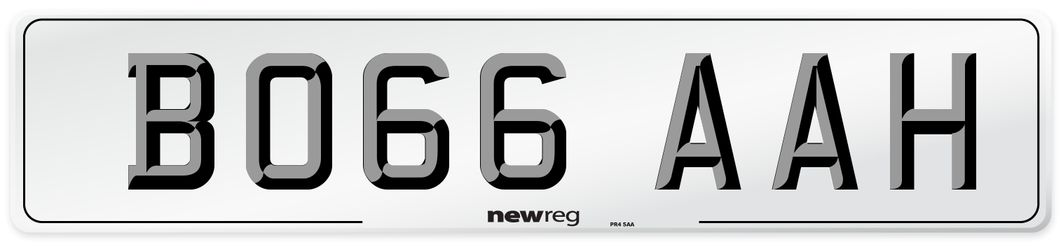 BO66 AAH Number Plate from New Reg